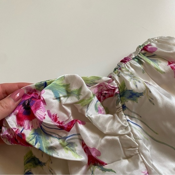 Les reveries 100% silk floral mini dress size 2 - Picture 8 of 13
